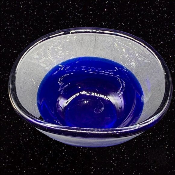 Willu Johansson Hadeland Norway Scandinavian Cobalt Blue Trinket Dish 2.5”T - Picture 6 of 6